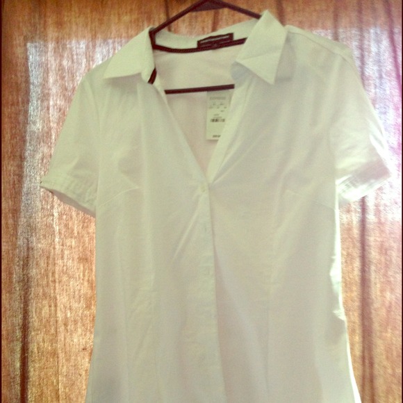 Express White Button-Up Shirt