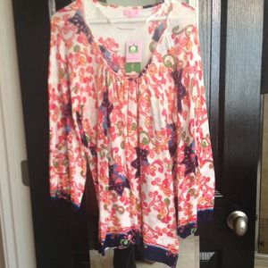 Gauzy thin cotton sweater lilly pulitzer tunic