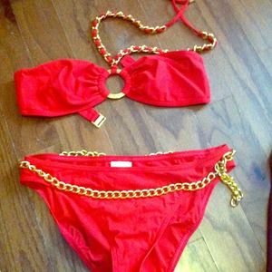 💋❤Michael Kors classic red bikini🍉❤