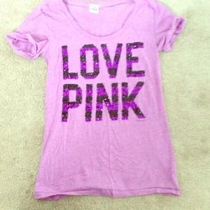 Victoria's Secret pink bling tee size medium