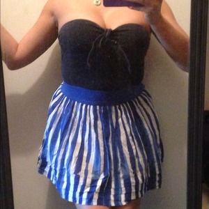 Flirty white&blue Hollister tube dress