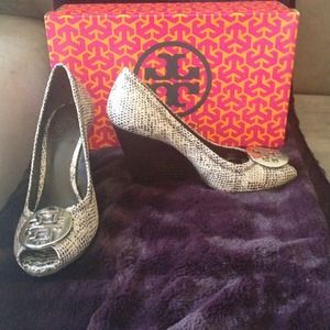 Tory burch python Julianne wedge
