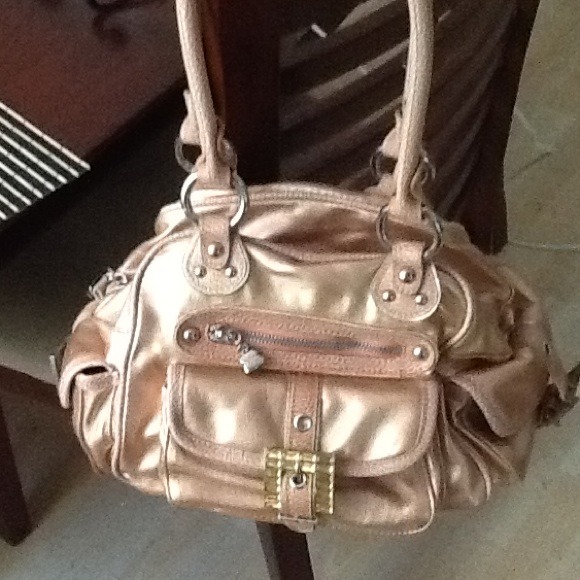 Kathy Von Zealand metallic pink satchel .