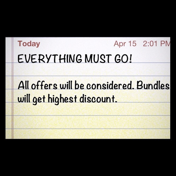 Dresses! Tops! Skirts! Everything must go!