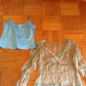 2 piece set tops 100% silk