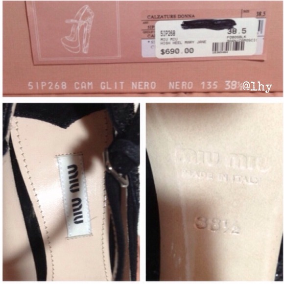 MIU MIU MARYJANE GLITTER PUMPS 38.5 - Picture 4 of 6