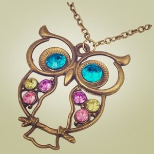 owl necklace & peacock bracelet