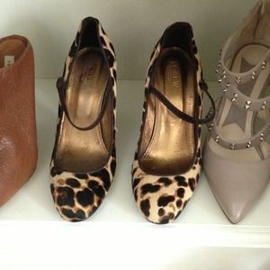 J.Crew Collection calf hair leopard Mary Jane