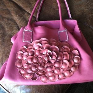 Pink leather Donna DIxon purse