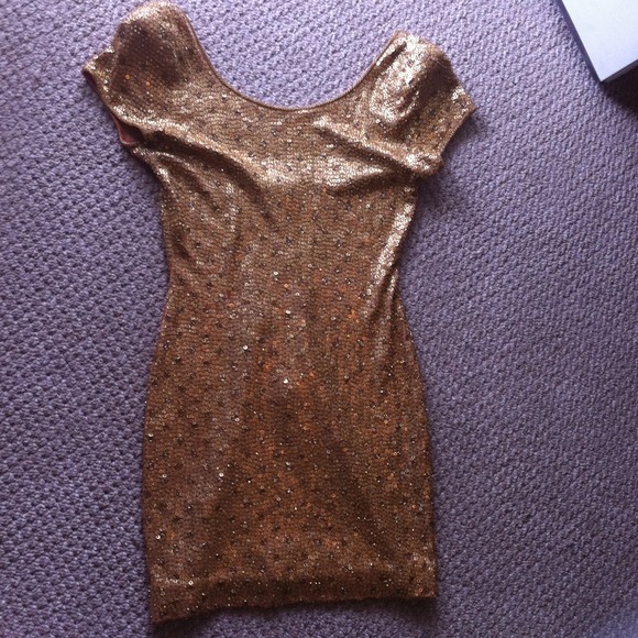 Carmen Marc Valvo authentic gold dress - Picture 1 of 2