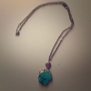 turquoise stone on silver chain