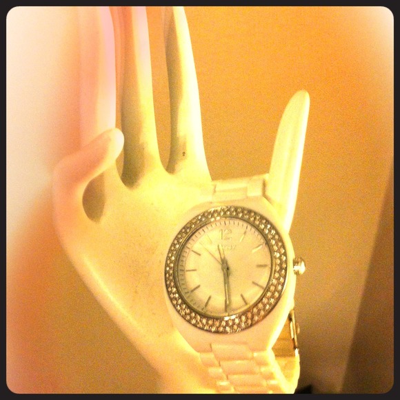 White DKNY watch