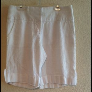 White Linen Bebe Bermuda Shorts!