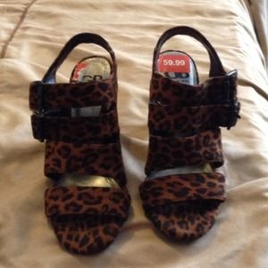 Sexy leopard  3 inch high heel shoes