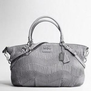 Coach Grey Leather Madison Gathered Sophia Satchel