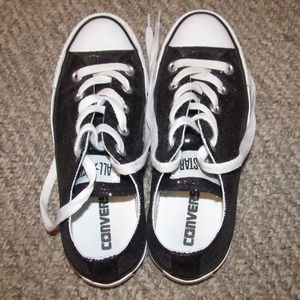Sparkly black Authentic Converses