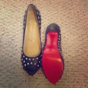 Inspired Louboutin studded peep-toe heels, size 36