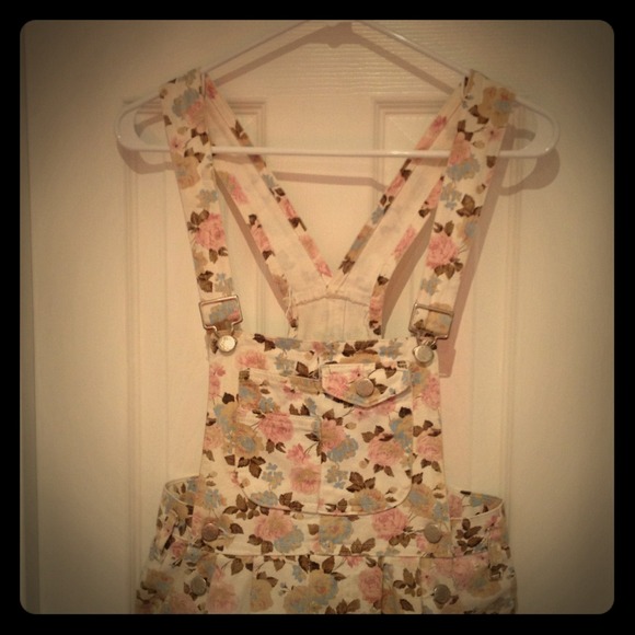 Vintage floral overalls.