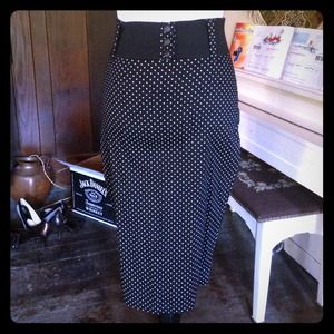Pencil style polka dot skirt