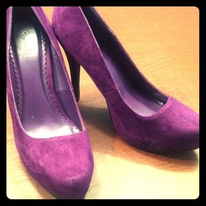 Purple velvet 3.5" heels