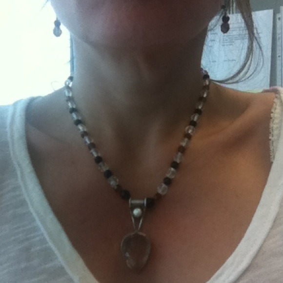 crystal necklace and earrings set