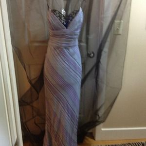 NEW blue print silk long dress SAVE $90 off list$