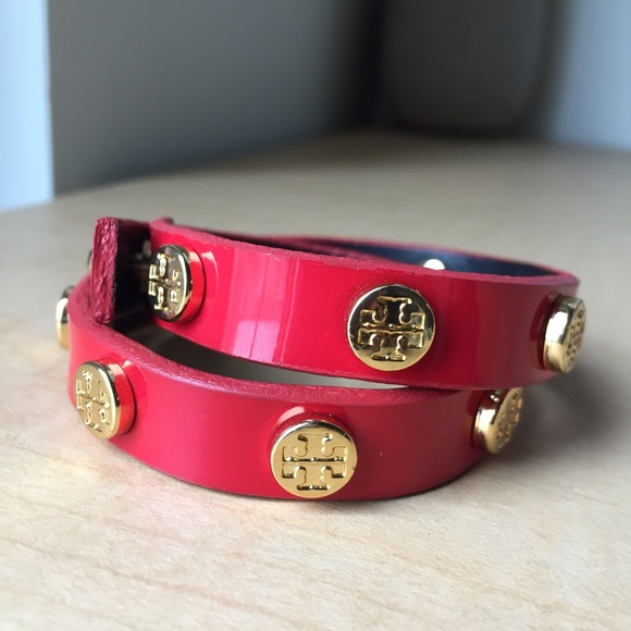 Patent Red Tory Burch Wrap Bracelet