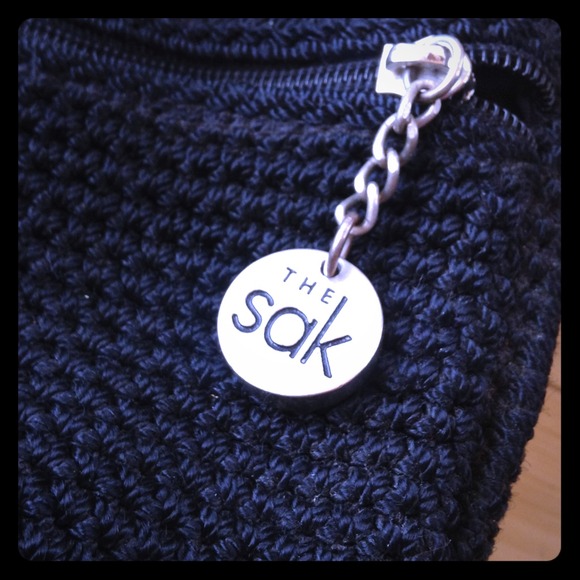 The sak large black knit duffle