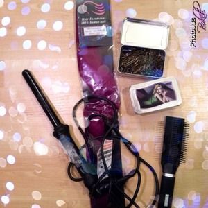 Hair extensions, curling iron