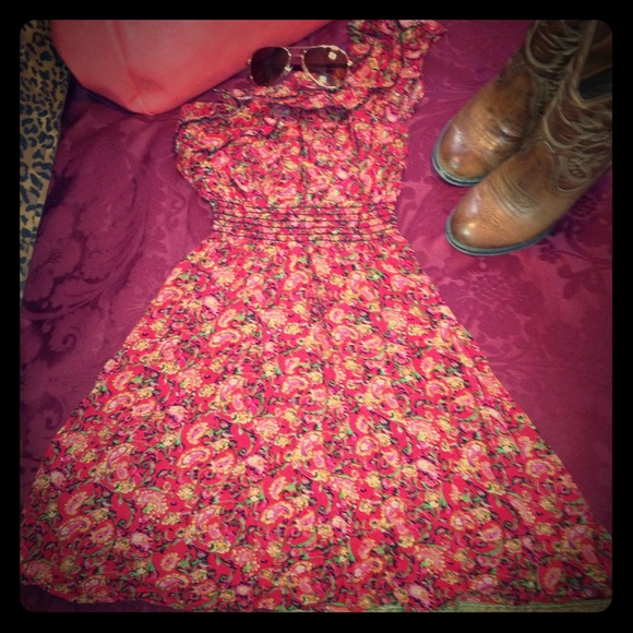 One shoulder floral print sundress size S