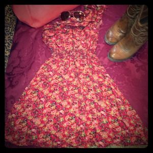 One shoulder floral print sundress size S