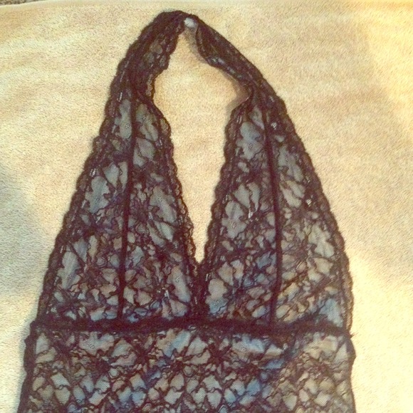 The limited black lace halter top