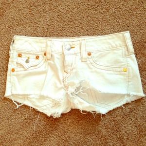 *Reserved* Cut-off True Religion White Shorts