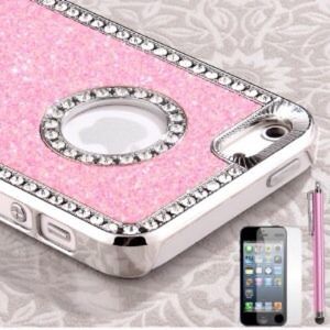 Iphone5case pink with diamonds