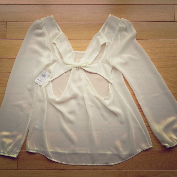 SOLD Cream Chiffon Top