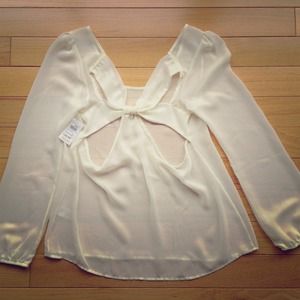 SOLD Cream Chiffon Top