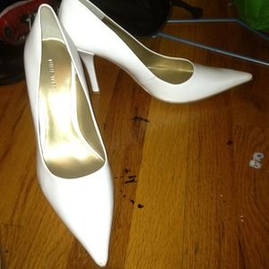 Nine West white stilettos