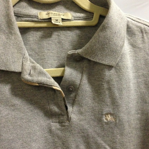 Authentic -Burberry Short Sleeve Grey Polo