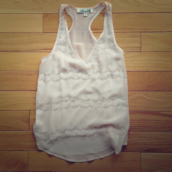 SOLD Chiffon Tank with Beading