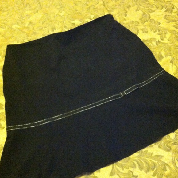 Reduced-Black ribbon skirt