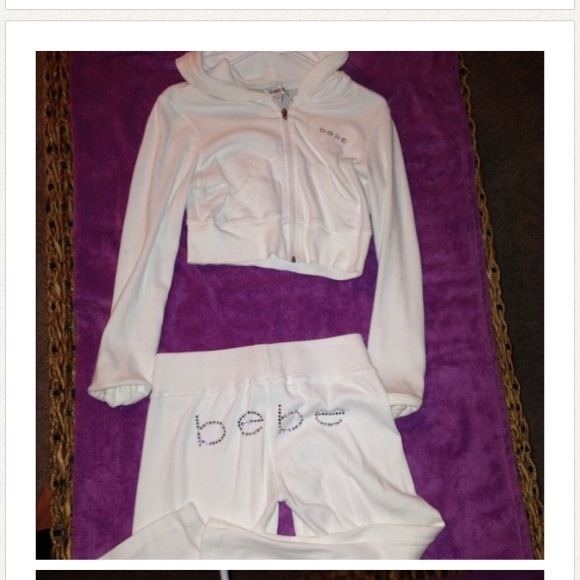 Bebe hoodie Capri Sweats with Rhinestone Detail 💎
