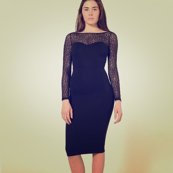 Amazing polkadot bodycon and sheer dress