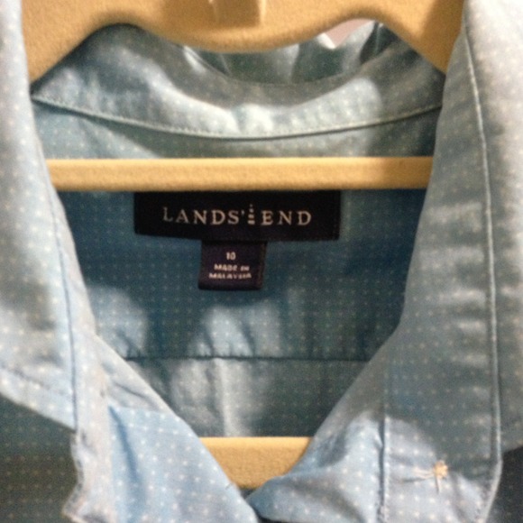 Shiny Baby Blue W. Polka Dots Long Sleeve Shirt