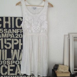 Boho, crochet cream summer dress NWT