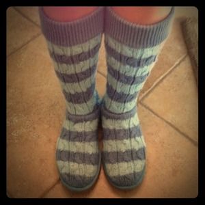 UGG Australia light blue and dark blue knit boots!