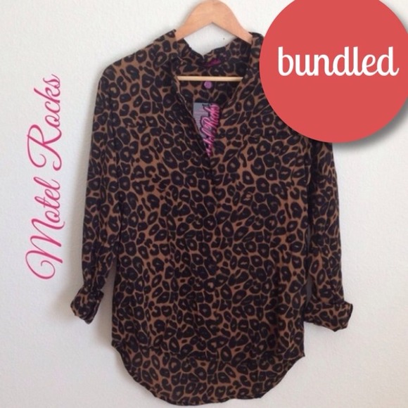 ❌SOLD❌ Motel || Leopard Button Down Shirt