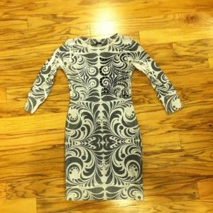 BUNDLE gorgeous black and white dress/gold sweater