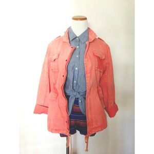 Vintage Coral Utility Jacket