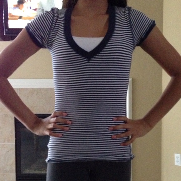 Blue and white stripe top