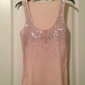 Express Sparkle tan tank top